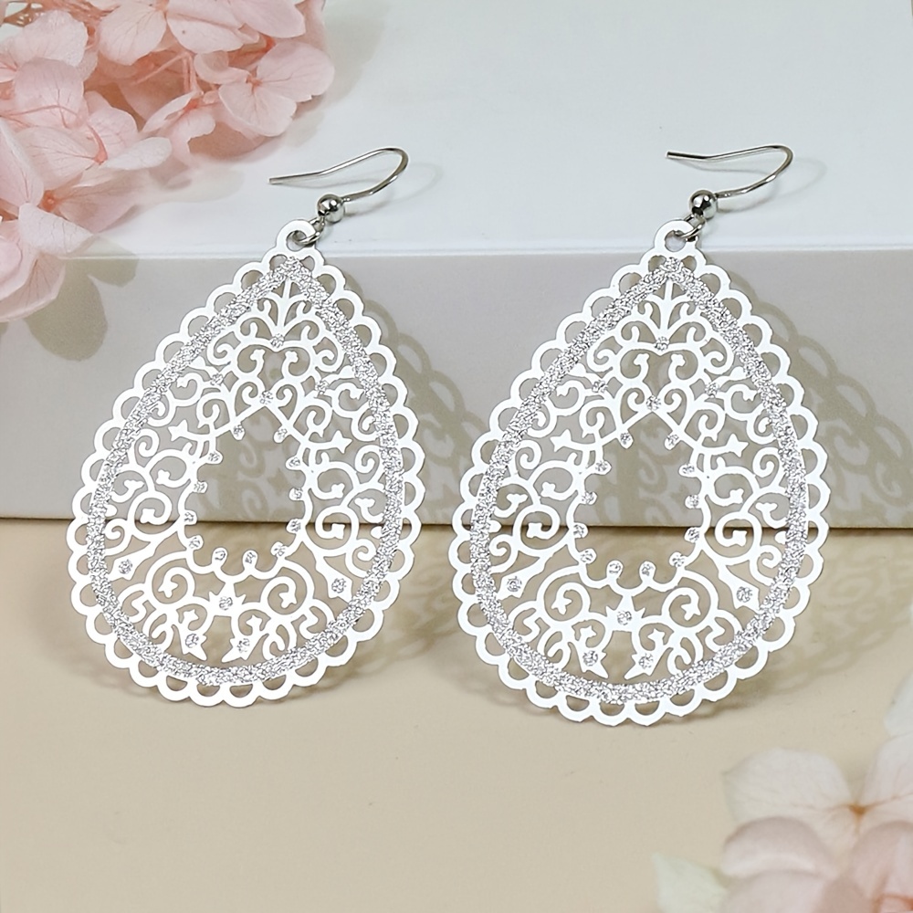 Bohemian Style Drop Earrings Thin Water Drop Shape Earring Set